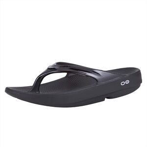 Oofos Oolala Black Recovery Thong Sandals Flip Flops Size 11